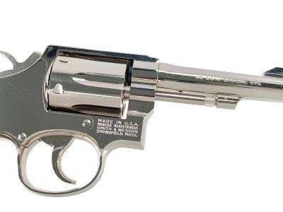 [タナカ] S&W M10 ミリタリー&ポリス 4インチ ニッケルフィニッシュ Version3 ガスガン +Weightグリップカスタム (中古)サブ画像へ4