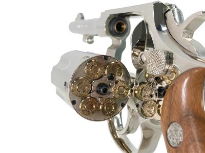 [タナカ] S&W M10 ミリタリー&ポリス 4インチ ニッケルフィニッシュ Version3 ガスガン +Weightグリップカスタム (中古)サブ画像へ6
