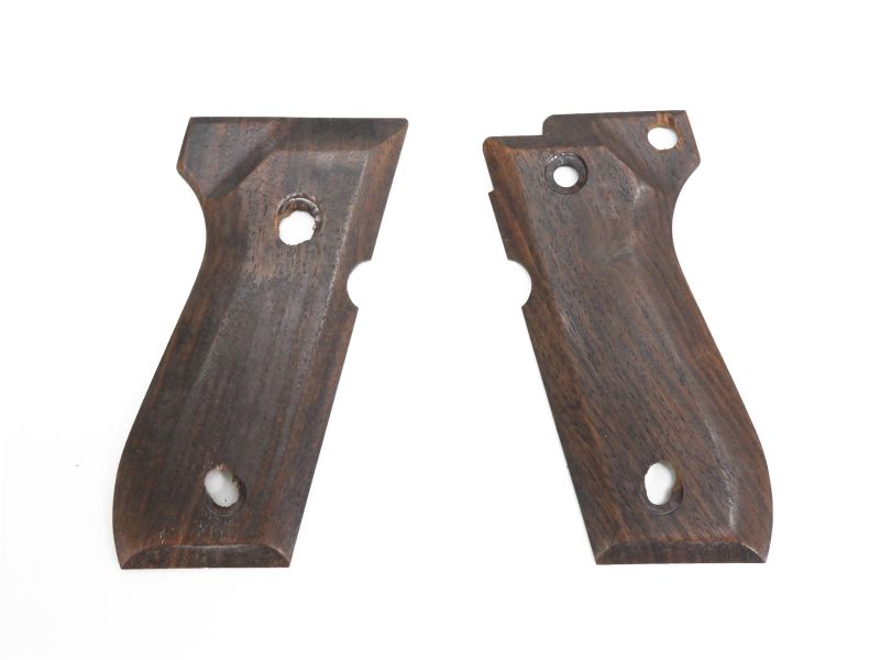 [NB] ベレッタ92シリーズ用 木製グリップパネル スムース 加工穴ズレ (訳あり)