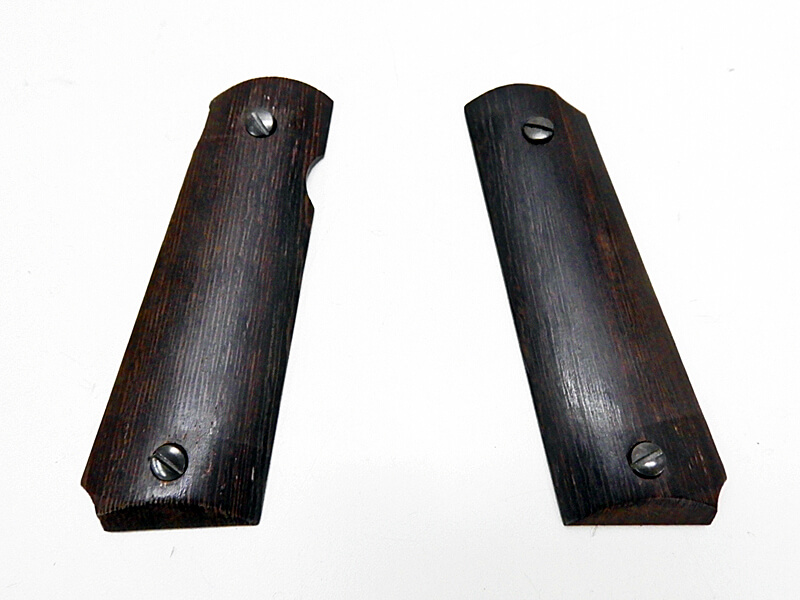 [メーカー不明] M1911/ガバメント用 スムースタイプ木製グリップ ダークブラウン (中古)