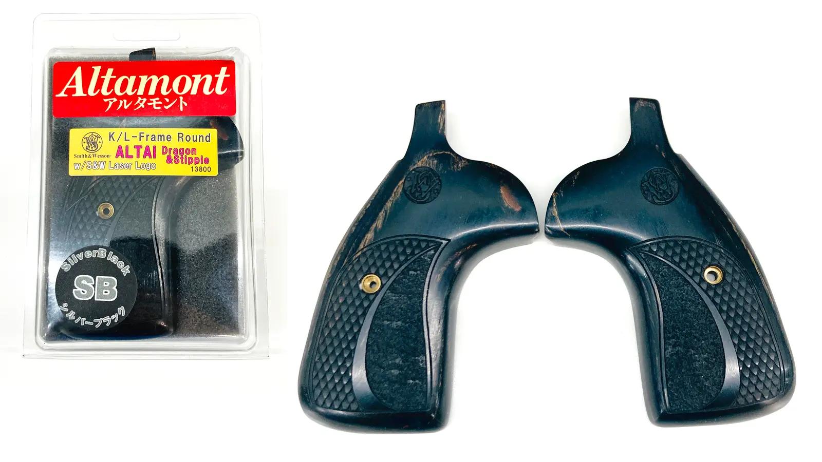 [アルタモント] S&W K_Lフレーム ラウンドバット用 シルバーブラック ALTAI Dragon&Stipple S&Wレーザーロゴ (中古)