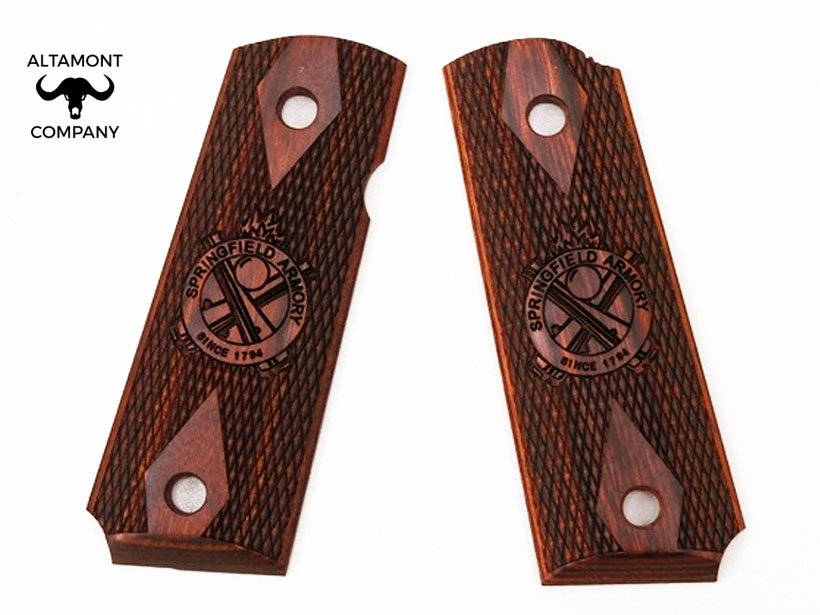 [アルタモント] 1911オフィサー用スプリングフィールド刻印 ダイヤチェッカー スーパーローズ/赤 (新品)