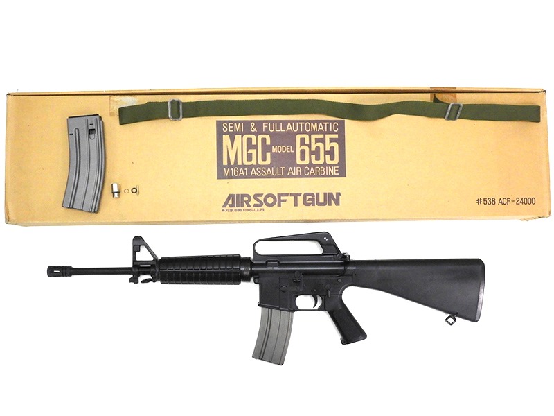 [MGC] M16A1 アサルトエアカービン M655 ガスガン 外部ソース リキッドチャージ兼用  スペアマガジン付属 (中古)