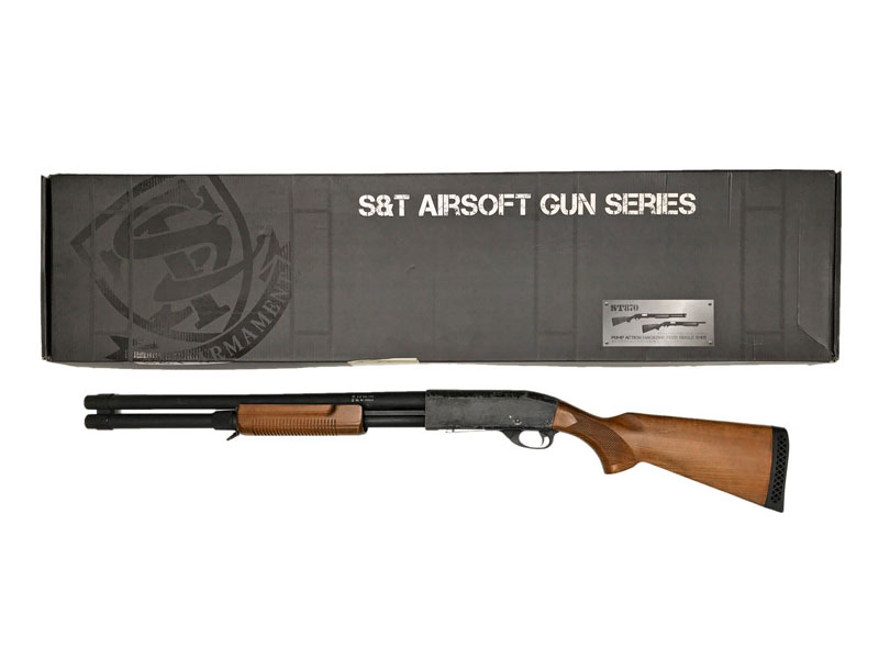 [S&T] M870 ロング リアルウッド エアーショットガン (中古)