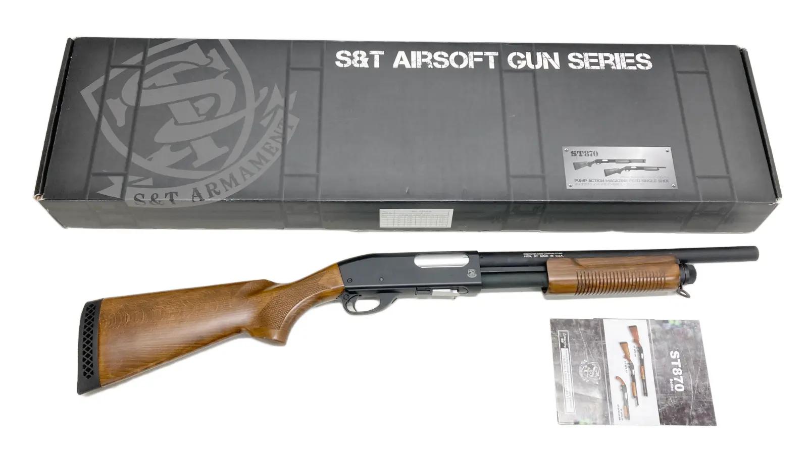 [S&T] M870 ミディアム リアルウッド エアーショットガン (中古)