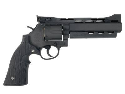 [マルシン] S&W M586 パワーカスタム 新型パッキンXカートリッジ 6mmBB ガスリボルバー DAVISタイプ ラバー調グリップ ブラックHW (新品)サブ画像へ2