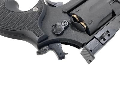 [マルシン] S&W M586 パワーカスタム 新型パッキンXカートリッジ 6mmBB ガスリボルバー DAVISタイプ ラバー調グリップ ブラックHW (新品)サブ画像へ6