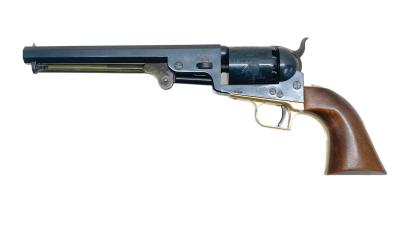 [CAW/キャロムショット] M1851 NAVY 2nd 真鍮製TG/BSモデル モリブデンブルー 発火モデルガン (未発火)サブ画像へ1