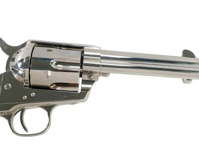 [タナカ] コルト SAA D.C シビリアン 4.75インチ ニッケルフィニッシュ ガスリボルバー アイボリーグリップカスタム (中古)サブ画像へ4