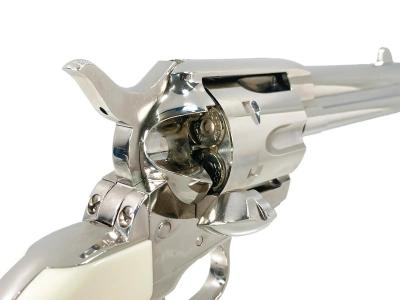 [タナカ] コルト SAA D.C シビリアン 4.75インチ ニッケルフィニッシュ ガスリボルバー アイボリーグリップカスタム (中古)サブ画像へ5