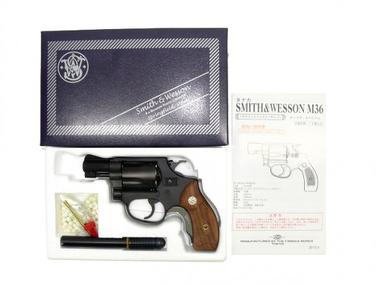 [タナカ] S&W M36 チーフスペシャル 2インチ HW アーリーモデル ガスリボルバー (中古)