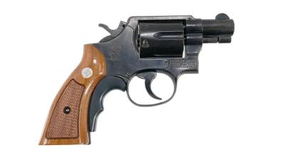 [コクサイ] S&W M10 スタンダードモデル 2インチ HW No.209 発火モデルガン 磁性樹脂 チェッカー木製グリップ仕様 ガンケース付 (中古)サブ画像へ2