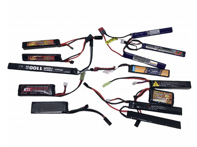 [まとめ売り] LiPoバッテリー 7.4v ミニコネクター/Tコネクター 10個セット (中古)