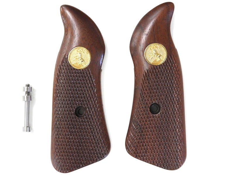 [メーカー不明] Vフレーム用 チェッカー木製グリップ メダリオン付 (中古)