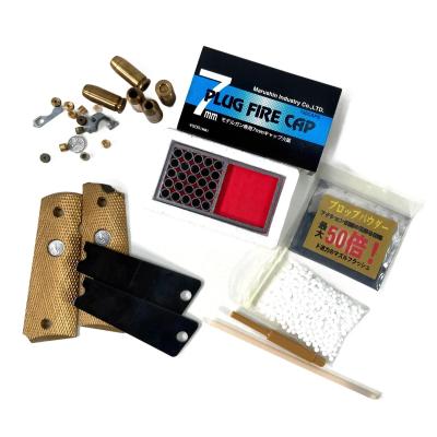 [マルシン／モデル工房S] コルトガバメント M1911A1 シルバーABS 発火モデルガン 組立キット完成品 木製グリップカスタム 火薬・樹脂グリップ等セット (中古)サブ画像へ3