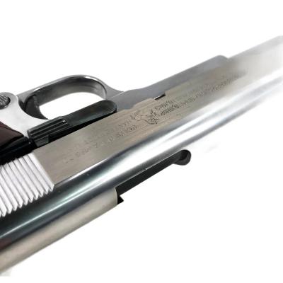 [マルシン／モデル工房S] コルトガバメント M1911A1 シルバーABS 発火モデルガン 組立キット完成品 木製グリップカスタム 火薬・樹脂グリップ等セット (中古)サブ画像へ5