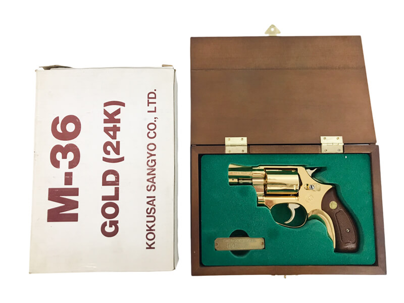 [コクサイ] S&W M36 2インチ 24K GOLD MODEL No234 SMG 金属モデルガン 木製ケース付 (中古) メイン画像