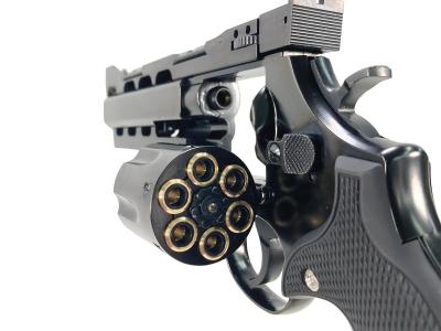 [マルシン] S&W M586 パワーカスタム 新型パッキンXカートリッジ 6mmBB ガスリボルバー DAVISタイプ ラバー調グリップ WディープブラックABS (新品)サブ画像へ8