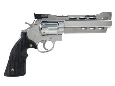 [マルシン] S&W M686 パワーカスタム 新型パッキンXカートリッジ 6mmBB ガスリボルバー DAVISタイプ ラバー調グリップ シルバーABS (新品)サブ画像へ2