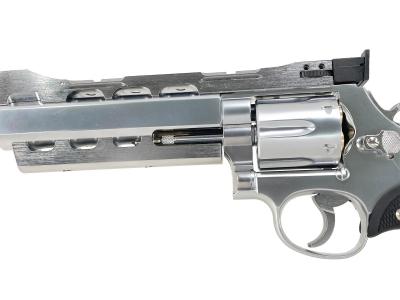 [マルシン] S&W M686 パワーカスタム 新型パッキンXカートリッジ 6mmBB ガスリボルバー DAVISタイプ ラバー調グリップ シルバーABS (新品)サブ画像へ3