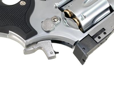 [マルシン] S&W M686 パワーカスタム 新型パッキンXカートリッジ 6mmBB ガスリボルバー DAVISタイプ ラバー調グリップ シルバーABS (新品)サブ画像へ6