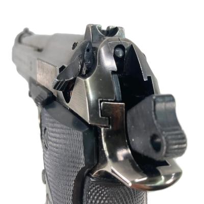 [ACG/スズキ] ベレッタ M92SB EXHWヘアラインメタルフィニッシュ モデルガン ニッケルメッキ化&パックマイヤーグリップ＆シルバーチップダミーカート カスタム (中古)サブ画像へ5