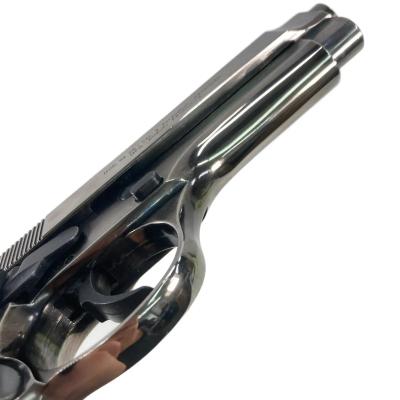 [ACG/スズキ] ベレッタ M92SB EXHWヘアラインメタルフィニッシュ モデルガン ニッケルメッキ化&パックマイヤーグリップ＆シルバーチップダミーカート カスタム (中古)サブ画像へ6