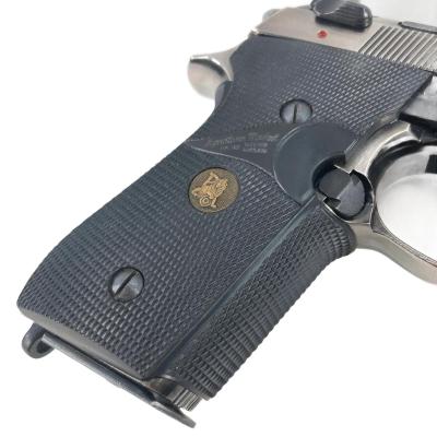 [ACG/スズキ] ベレッタ M92SB EXHWヘアラインメタルフィニッシュ モデルガン ニッケルメッキ化&パックマイヤーグリップ＆シルバーチップダミーカート カスタム (中古)サブ画像へ9