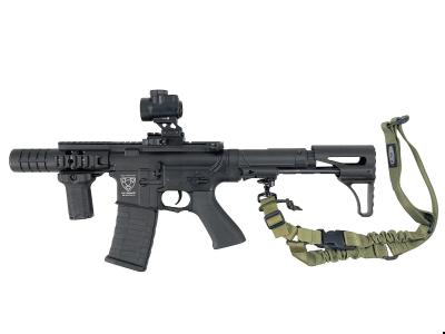 [APS] M4パトリオット 電動ガン ストックカスタム ダットサイト搭載 バッテリーケース部破損 ガンケース付属 (訳あり)サブ画像へ1