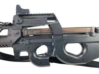 [東京マルイ] P90 スタンダード電動ガン 外装カスタム ダットサイト搭載 スリング装着 バットプレートべたつき ガンケース付属 (訳あり)サブ画像へ3