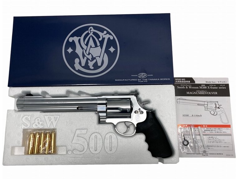 [タナカ] S&W M500 8 3/8インチ マグナムリボルバー ステンレスシルバー ver.2 モデルガン 26/10以降ロット (未発火)