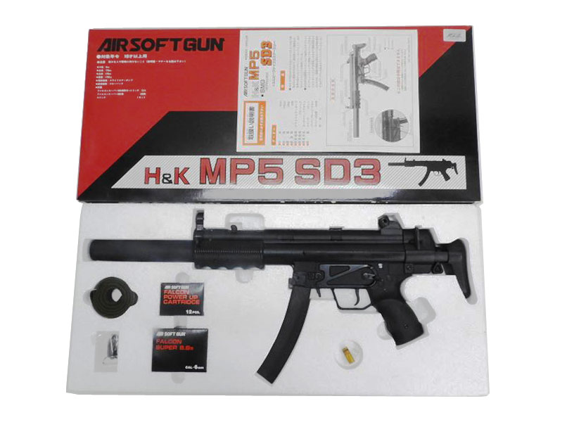 [ファルコントーイ] H&K MP5SD3 エアコッキングガン メタルストック装備 (中古)