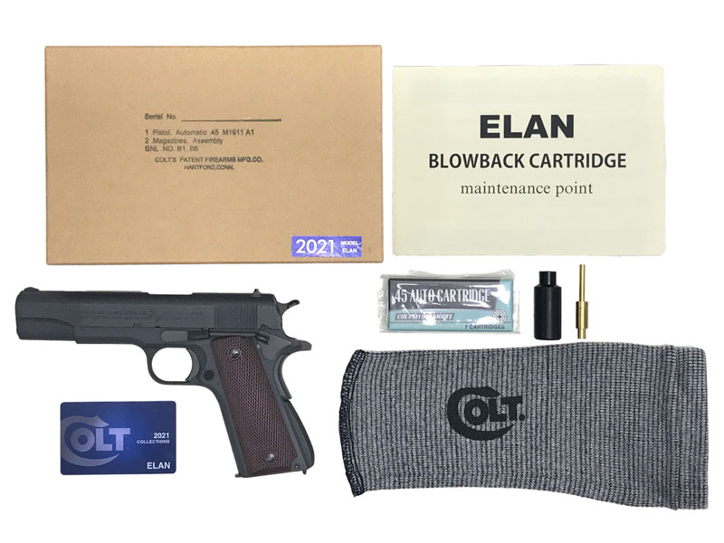 [ELAN] コルト M1911A1ミリタリー 発火モデルガン 2021 パーカライジング (中古)