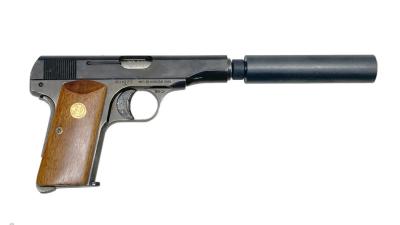 [コクサイ] ブローニング M1910 メタルフィニッシュ NO.56 サイレンサーセット 発火モデルガン 木製グリップカスタム (中古)サブ画像へ2
