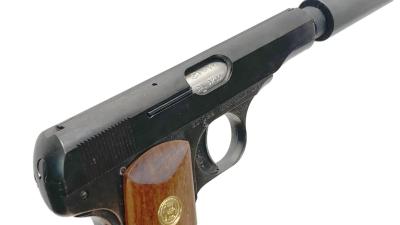 [コクサイ] ブローニング M1910 メタルフィニッシュ NO.56 サイレンサーセット 発火モデルガン 木製グリップカスタム (中古)サブ画像へ4