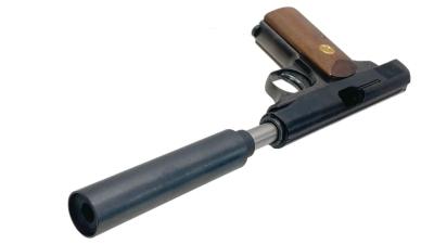 [コクサイ] ブローニング M1910 メタルフィニッシュ NO.56 サイレンサーセット 発火モデルガン 木製グリップカスタム (中古)サブ画像へ7