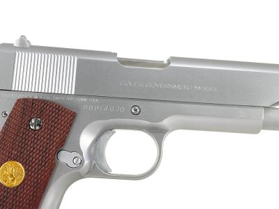 [WA] コルト・ガバメント マークIVシリーズ70オールシルバー マグナテック ガスブローバック ガス漏れあり (訳あり)サブ画像へ4