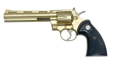 [コクサイ] コルトパイソン 6インチ 金属モデルガン 再塗装品 シリンダー回転難あり ガンケース付 (訳あり)サブ画像へ1