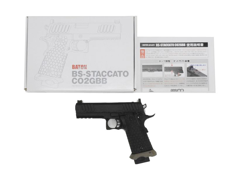 [BATON airsoft] BS-STACCATO Co2 ガスブローバック ダークアース スライドカスタム (中古)