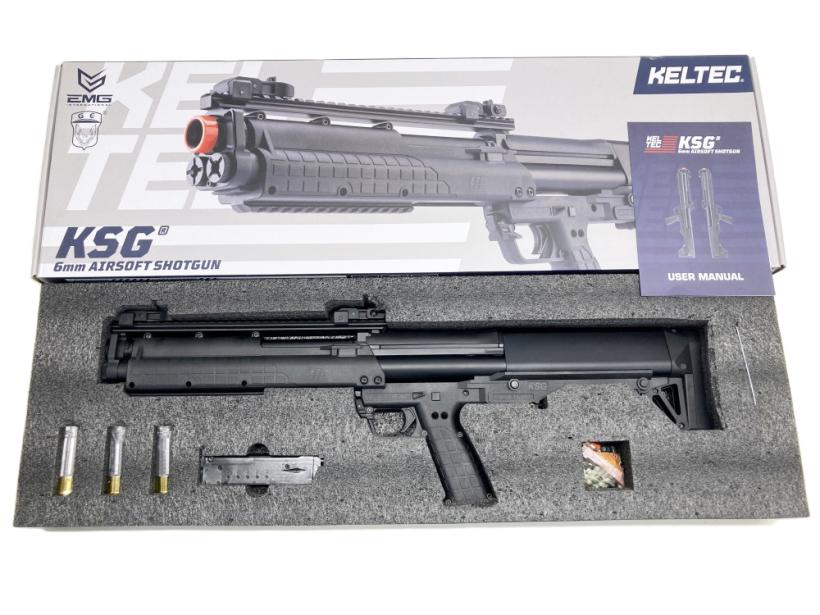 [Golden Eagle/EMG] Kel-Tec KSG ガスショットガン オフィシャルライセンス Black A-ge-ksg01 (中古)