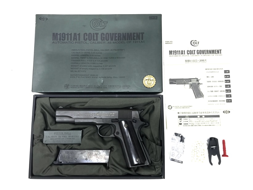 [東京マルイ] コルト M1911A1 ガバメント ガスブローバック 木製スムースグリップカスタム (中古)