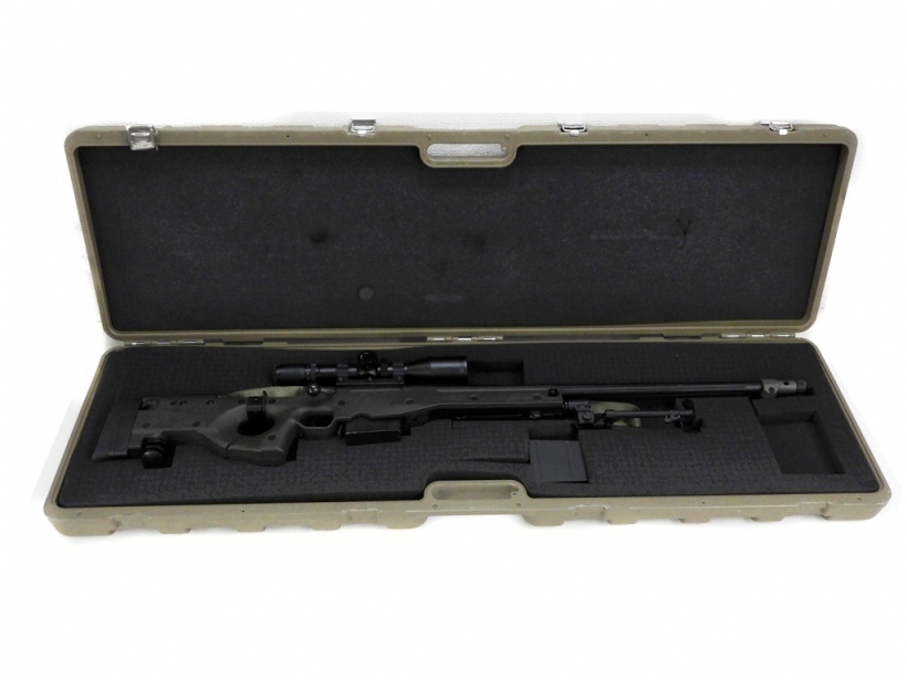 [ARES] AW338 ガスライフル OD SIEGFRIED 3-12×50スコープ付き ハードガンケース付き (中古)