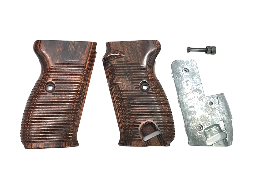[Pandora Arms] マルゼン製ワルサーP38用 ウッドグリップ ブラウン AWG-1453 (中古)