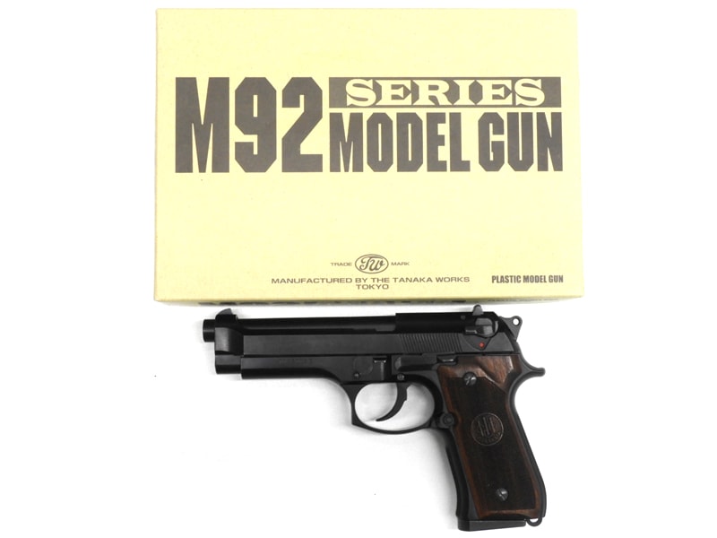 [タナカ] ベレッタ M92F HW エボリューション 発火モデルガン 木製ブリップカスタム ファイアリングピンつぶれあり (ジャンク)