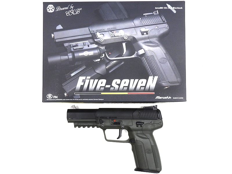 [マルシン] Five-seveN FN社ライセンス Co2 V2 6mmBB GBB 真鍮ピストン仕様 ODG (新品)