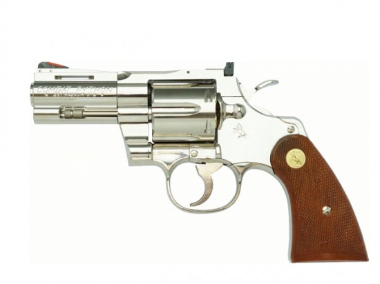 [タナカ] コルトパイソン 357マグナム 3インチ Rモデル ニッケルフィニッシュ モデルガン (未使用)