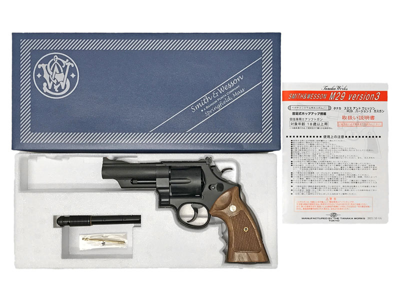 [タナカ] S&W M29 カウンターボアード 4インチ Ver3 HW ガスガン 木製グリップ カスタム (中古)