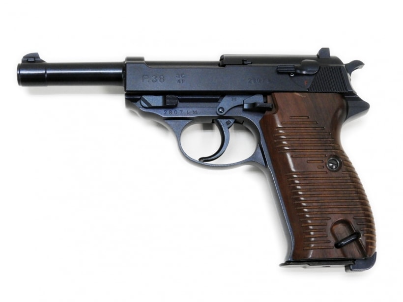 キャロムショット] ワルサーP38 モリブデンブルー 木製グリップ (中古 