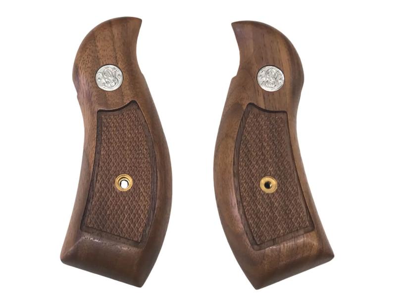 [タナカ] +Weight グリップシリーズ ラウンドタイプ ウォールナット チェッカーグリップ Kフレームラウンドバット用 (新品取寄)