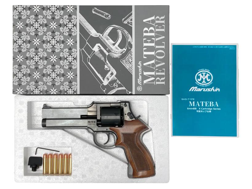 [マルシン] マテバ 5インチ Xカート式 新型パッキン ガスリボルバー エクセレントHW 木製グリップモデル (新品)